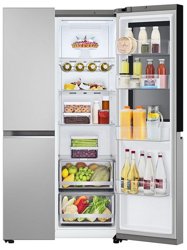 LG InstaView GSVV80PYLL Side-by-Side 60/40 American Fridge Freezer - Prime Silver - 655L - E Rated - Image 2